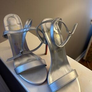 New Christian Louboutin Loubi Queen Sandals Silver Size 8.5